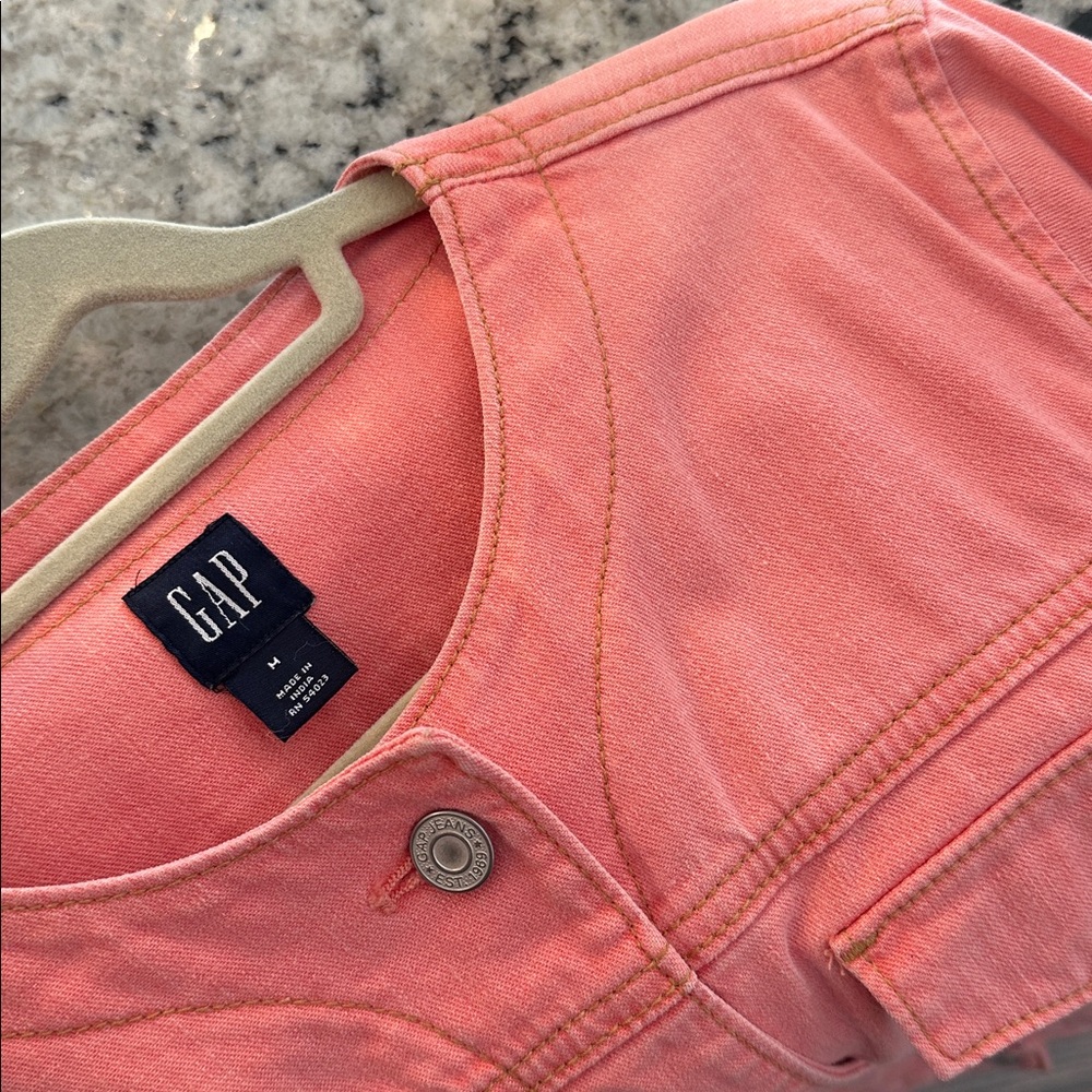 Gap Denim Jacket Medium Coral Peach - Picture 6 of 6